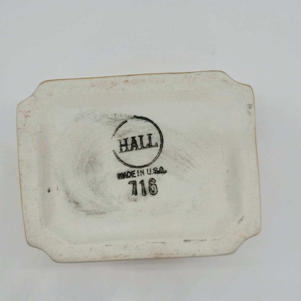 Hall China 716 Vintage Tan Ceramic Sugar Packet Holder Caddy Made in USA - Picture 6 of 9